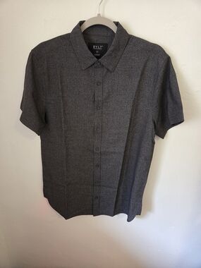 BYLT Basics Short-Sleeve Button-Down Shirt - Charcoal Grey